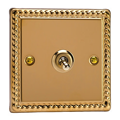 Ellis & Co 1-Gang 10A Toggle Switch Georgian Brass