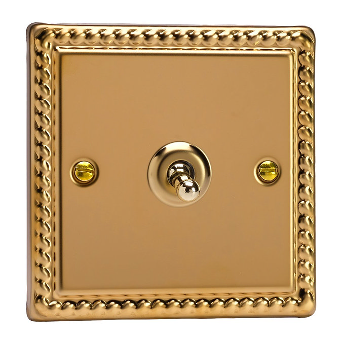 Ellis & Co 1-Gang 10A Toggle Switch Georgian Brass | Victorian Plumbing