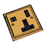 Ellis & Co 1-Gang Switched Socket with USB Ports Georgian Brass - Black