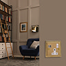Ellis & Co 1-Gang Switched Socket with USB Ports Georgian Brass - White