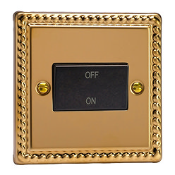 Ellis & Co 10A Fan Isolator Switch Georgian Brass - Black