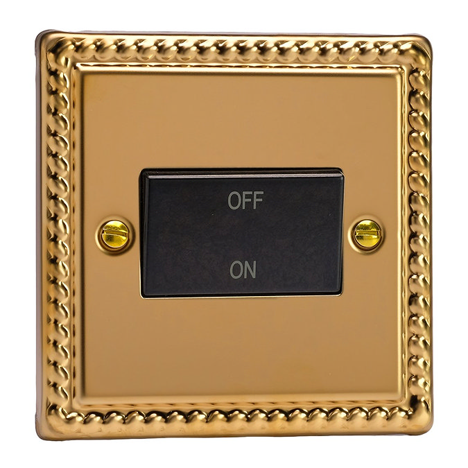 Ellis & Co 10A Fan Isolator Switch Georgian Brass - Black
