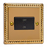 Ellis & Co 10A Fan Isolator Switch Georgian Brass - Black
