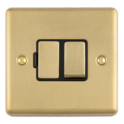 Ellis & Co 13 Amp Switched Fused Spur – Brushed Brass / Black Trim