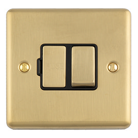 Ellis & Co 13 Amp Switched Fused Spur – Brushed Brass / Black Trim