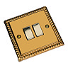 Ellis & Co 2-Gang 10A Rocker Switch Georgian Brass