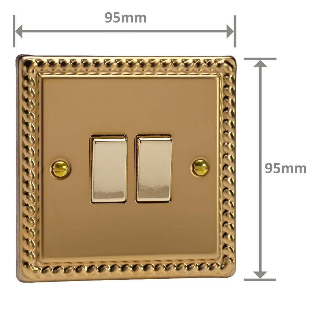 Ellis & Co 2-Gang 10A Rocker Switch Georgian Brass