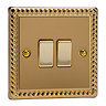Ellis & Co 2-Gang 10A Rocker Switch Georgian Brass
