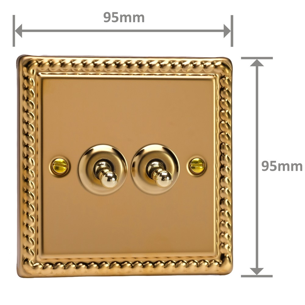 Ellis & Co 2-Gang 10A Toggle Switch Georgian Brass
