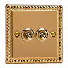 Ellis & Co 2-Gang 10A Toggle Switch Georgian Brass