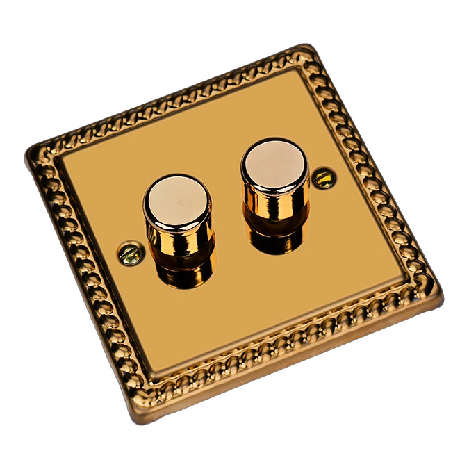 Ellis & Co 2-Gang LED Dimmer Switch Georgian Brass