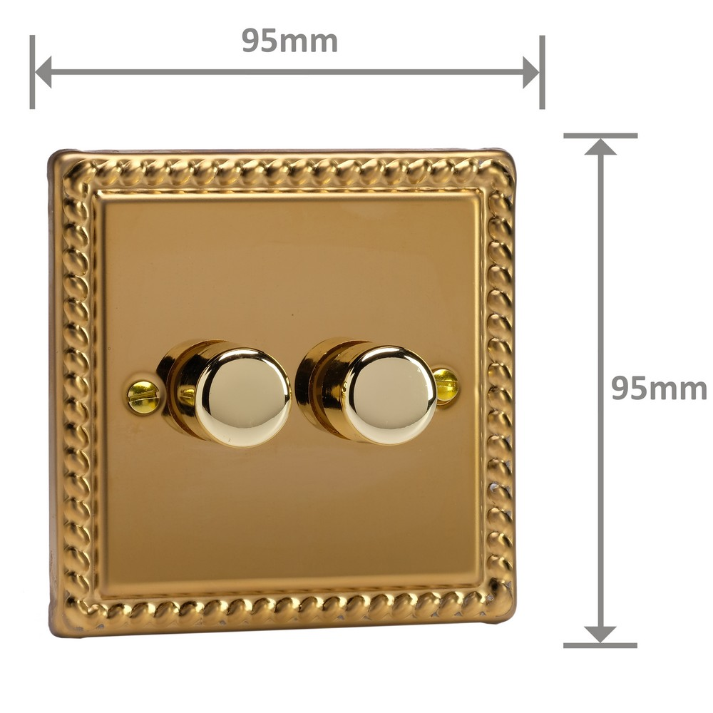 Ellis & Co 2-Gang LED Dimmer Switch Georgian Brass