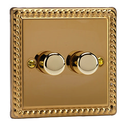 Ellis & Co 2-Gang LED Dimmer Switch Georgian Brass