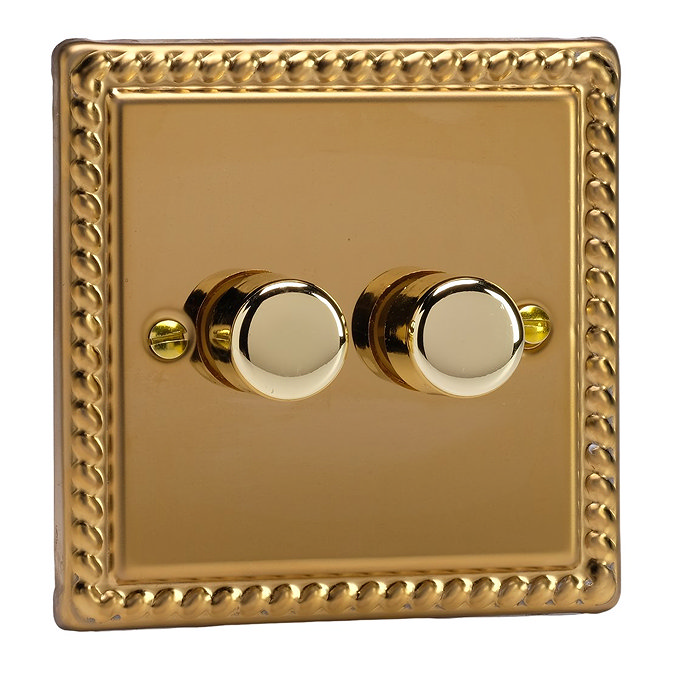 Ellis & Co 2-Gang LED Dimmer Switch Georgian Brass