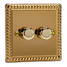 Ellis & Co 2-Gang LED Dimmer Switch Georgian Brass