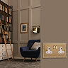 Ellis & Co 2-Gang Switched Socket Georgian Brass - White