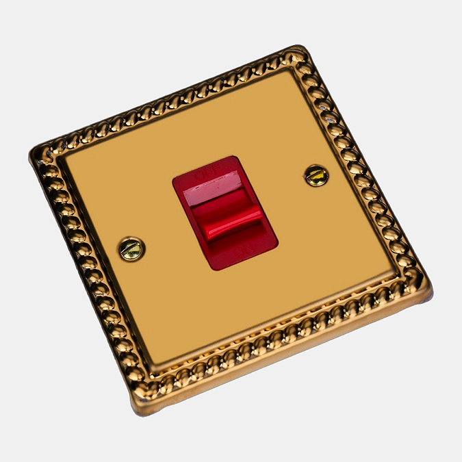 Ellis & Co 45A Cooker Switch Georgian Brass