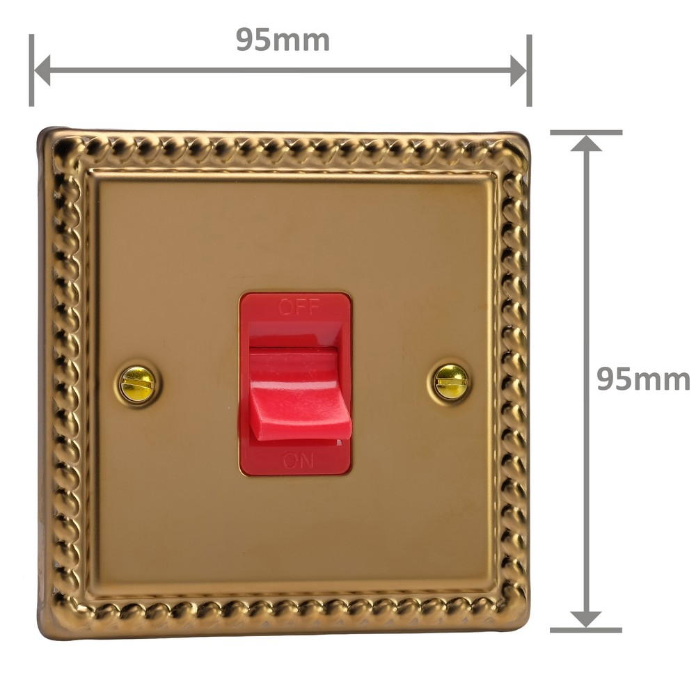 Ellis & Co 45A Cooker Switch Georgian Brass