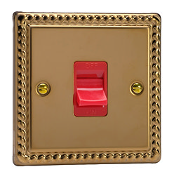 Ellis & Co 45A Cooker Switch Georgian Brass