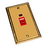 Ellis & Co 45A Cooker Switch with Neon Power Indicator Georgian Brass
