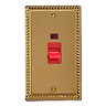 Ellis & Co 45A Cooker Switch with Neon Power Indicator Georgian Brass