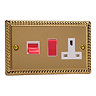 Ellis & Co 45A Cooker Switch with Socket Georgian Brass - White