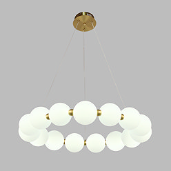 Ellis & Co Bubble LED Chandelier Pendant Light - Brushed Brass & White