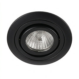 Ellis & Co IP22 Matt Black Round Tiltable Downlight