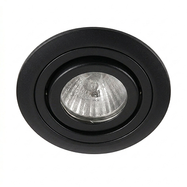 Ellis & Co IP22 Matt Black Round Tiltable Downlight