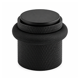 Ellis & Co Knurled Floor Mounted Doorstop - Black