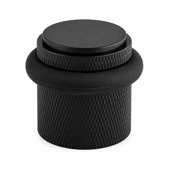 Ellis & Co Knurled Floor Mounted Doorstop - Black