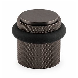 Ellis & Co Knurled Floor Mounted Doorstop - Dark Bronze