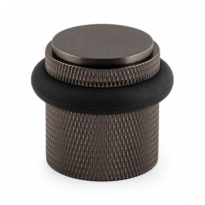 Ellis & Co Knurled Floor Mounted Doorstop - Dark Bronze