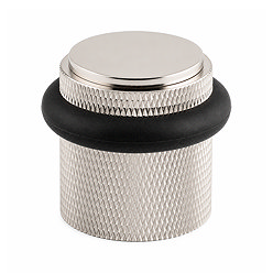 Ellis & Co Knurled Floor Mounted Doorstop - Polished Nickel