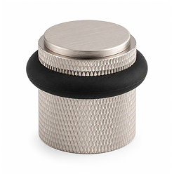 Ellis & Co Knurled Floor Mounted Doorstop - Satin Nickel