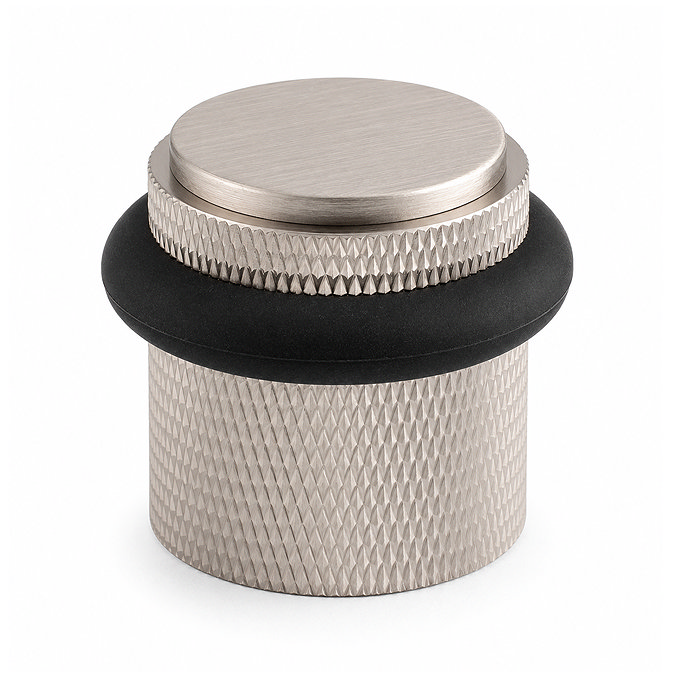 Ellis & Co Knurled Floor Mounted Doorstop - Satin Nickel