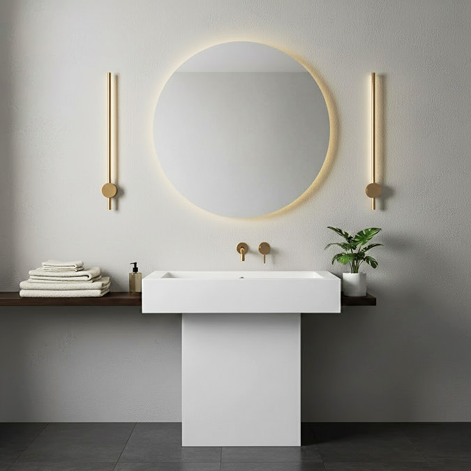 Ellis & Co Lacerva Pillar Bathroom Wall Light - Brushed Brass