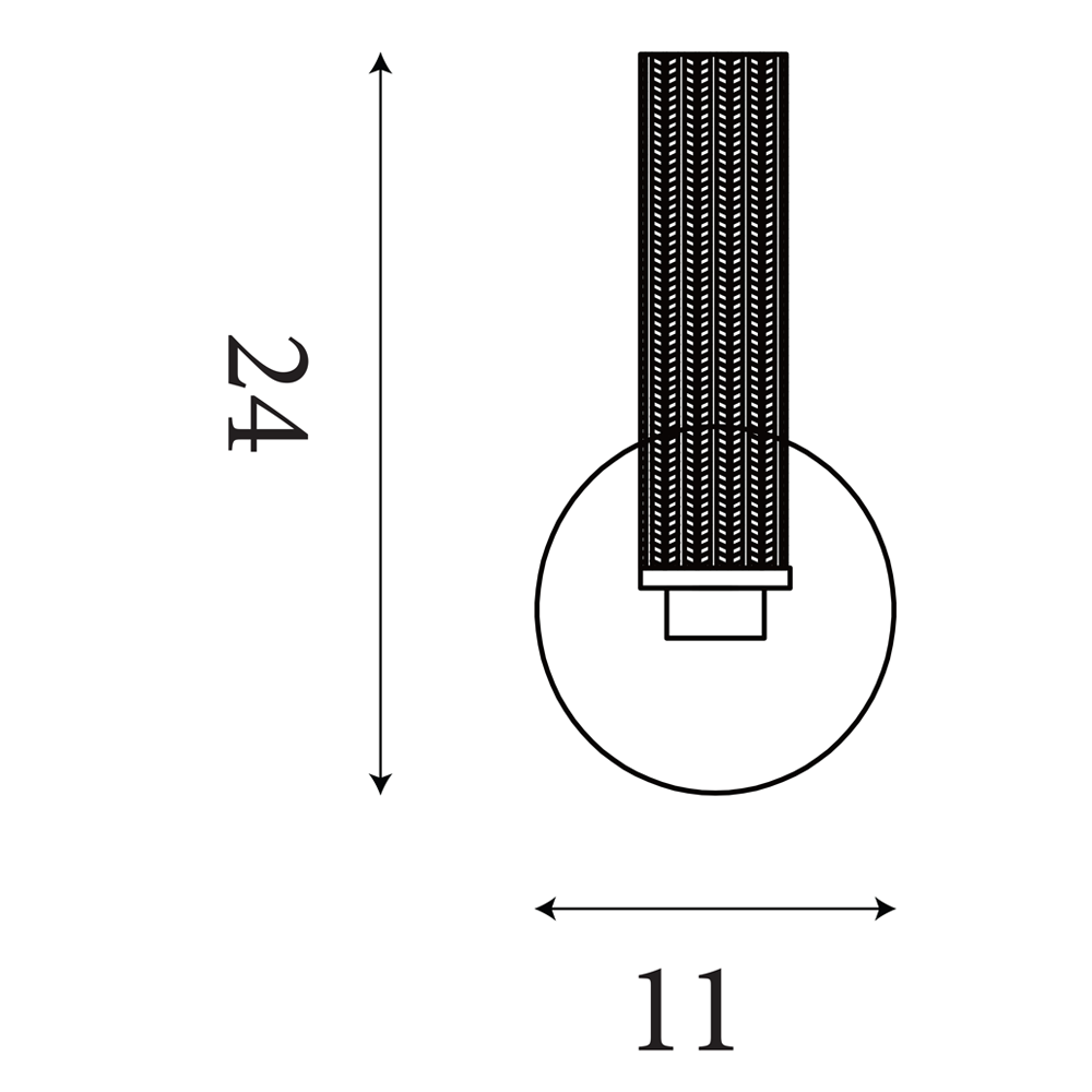 Simple line drawing of the wall light showing two measurements: 240 mm height and 110 mm width.