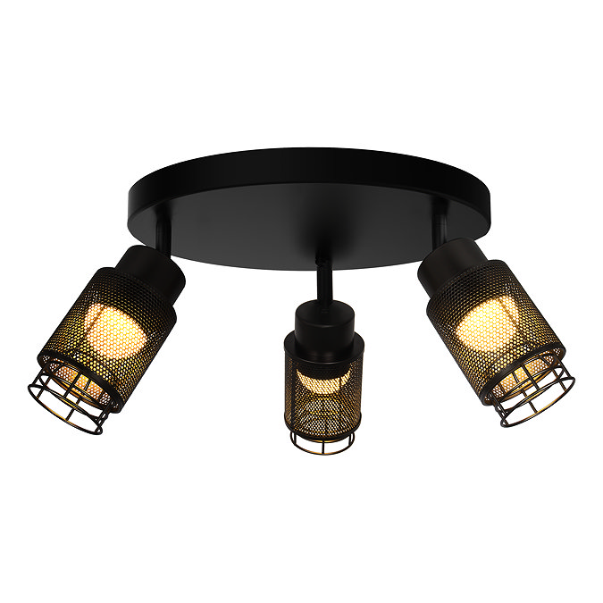 Ellis & Co Matt Black 3-Light Spotlight 80mm Metal & Acrylic Shades