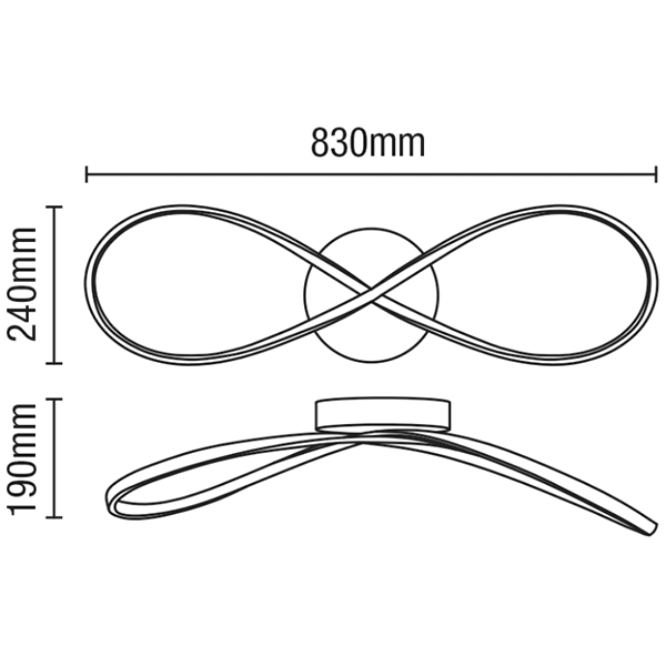 Ellis & Co Matt Black Infinity LED Bathroom Ceiling Light