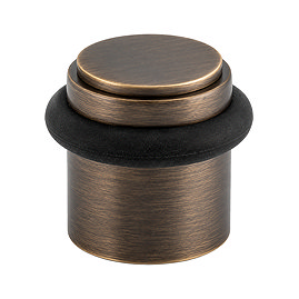 Ellis & Co Plain Floor Mounted Doorstop - Antique Brass