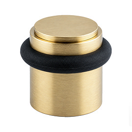 Ellis & Co Plain Floor Mounted Doorstop - Satin Brass