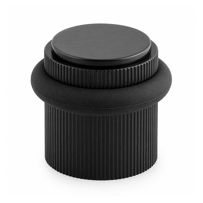 Ellis & Co Reeded Floor Mounted Doorstop - Black