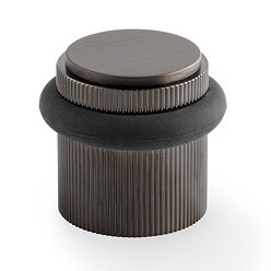 Ellis & Co Reeded Floor Mounted Doorstop - Dark Bronze
