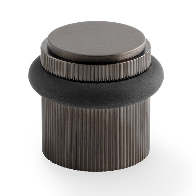 Ellis & Co Reeded Floor Mounted Doorstop - Dark Bronze