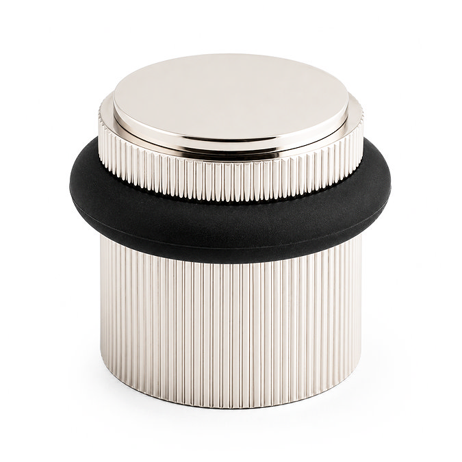 Ellis & Co Reeded Floor Mounted Doorstop - Polished Nickel