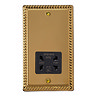 Ellis & Co Shaver Socket Georgian Brass - Black