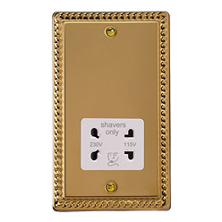 Ellis & Co Shaver Socket Georgian Brass - White