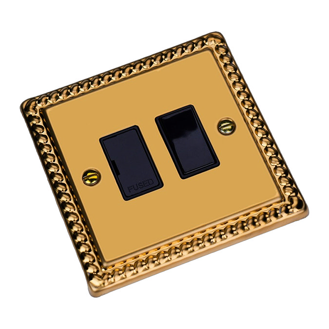 Ellis & Co Switched Fused Spur Georgian Brass - Black