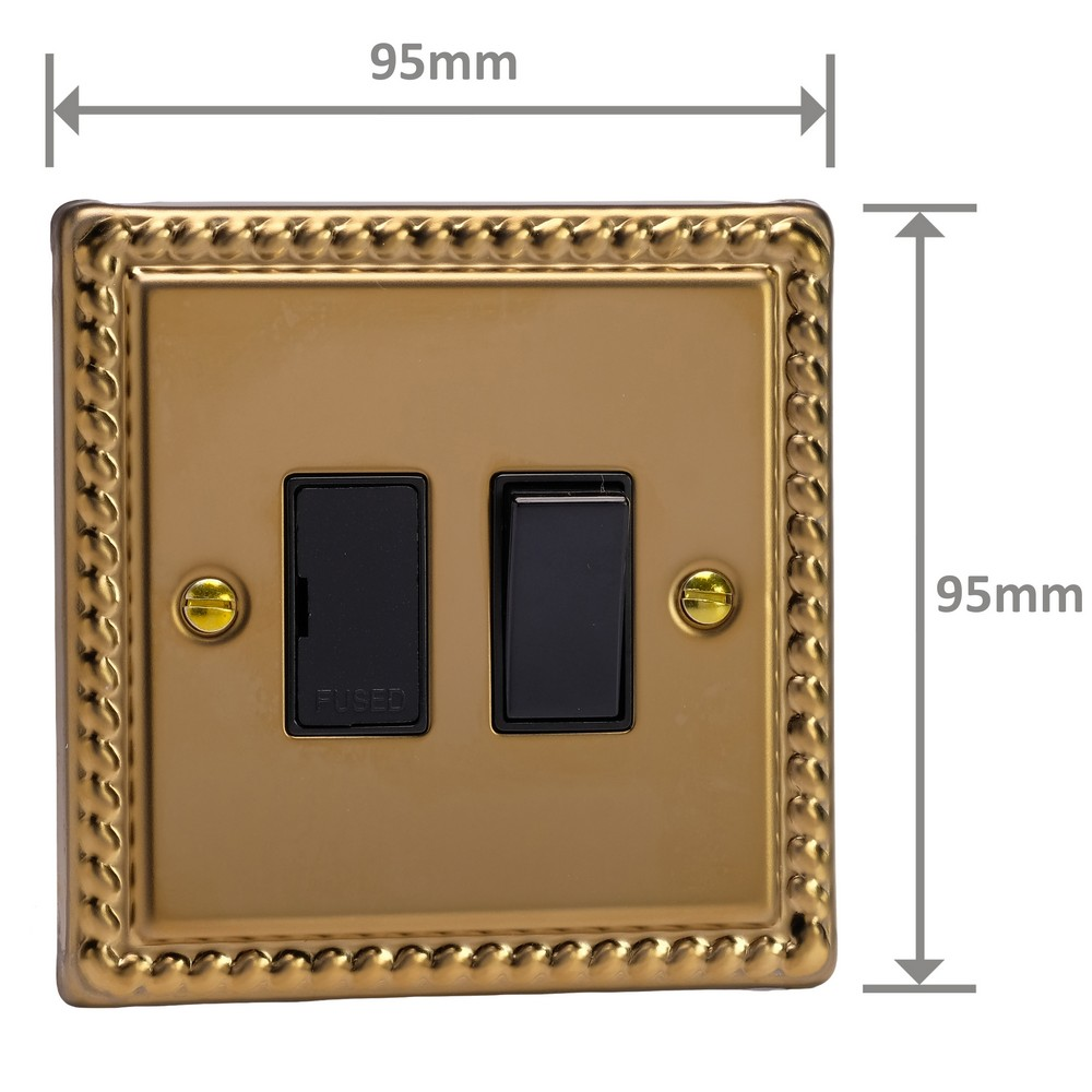 Ellis & Co Switched Fused Spur Georgian Brass - Black